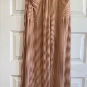 Free People Movement Beige Peach Blissed Out Wide Leg Ribbed Pants Womens Xs